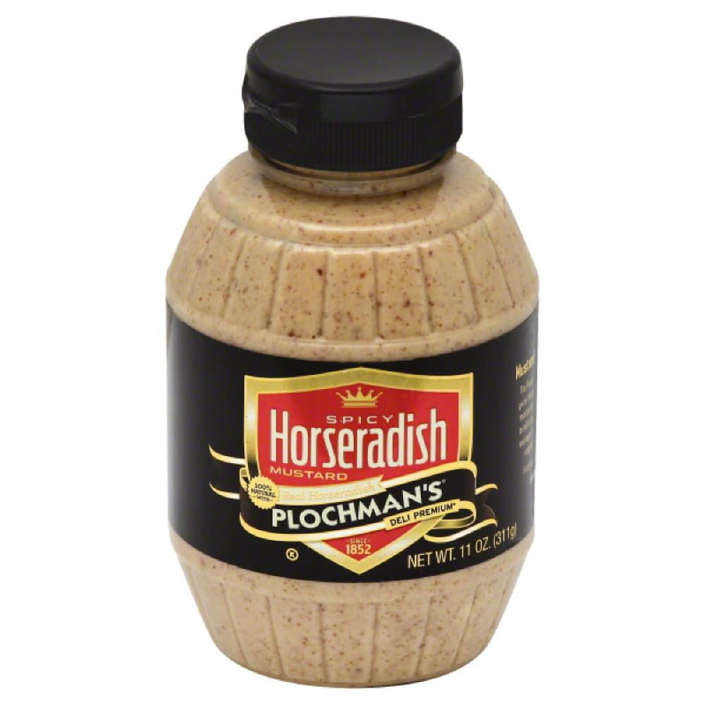 PLOCHMANS MUSTARD SQUEEZ E SPICY HORSERADISH, 11 OZ (Pack of 6