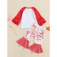 thumbnail image 3 of Mialoley Girls Valentine's Day Clothes Set, Red Heart Pullover and Bell Bottom Trousers, 1-5 Years, 3 of 8
