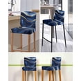 thumbnail image 5 of Marble Navy Blue Bar Stool Covers Set of 2, Modern Golden Ombre Retro Fluid Art Stretch Washable Bar Chair Covers with Backs, Removable Pub Counter Height Chair Cover for Kitchen Dining Room Cafe, 5 of 7
