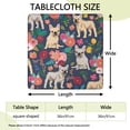 thumbnail image 2 of French Bulldog Dog and Pioneer Flower Square Fitted Tablecloth with Elastic Edge,Square Table Cover,Washable Elastic Table Cover for Home Kitchen Party Decor 36"x36", 2 of 6