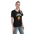 thumbnail image 3 of Camping I'D Rather Be Women'S V Neck T Shirts Black Small, 3 of 5