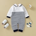 thumbnail image 2 of Boy Baby Romper 100%Cotton Knit Newborn Jumpsuit Outfit Long Sleeve Autumn Toddler Child Clothing Fashion Stripe Anchor Playsuit, 2 of 6