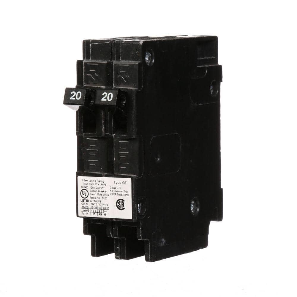 Siemens Q2020U 20 Amp Tandem 1Pole Type QT Circuit Breaker 10,000 AIC