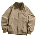 thumbnail image 4 of Men's Casual Bomber Jacket Zip-Up Golf Jacket Khaki Size XL, 4 of 4