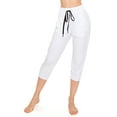 thumbnail image 2 of ALWAYS Women's Capri Jogger Lightweight Sweatpants with Pork Chop Pockets White XL, 2 of 5