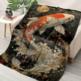 thumbnail image 4 of Fluffy and Soft Koi Fish Pattern Throw Blanket - Perfect for All Seasons, 4 of 10