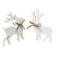 thumbnail image 2 of 2pcs Christmas White Wooden Reindeer Craft Decoration - Festive Figurine for Closet, Windowsill, Mantel, Tabletop, Home Holiday Decor to Enhance Christmas Vibe, White, 2 of 4