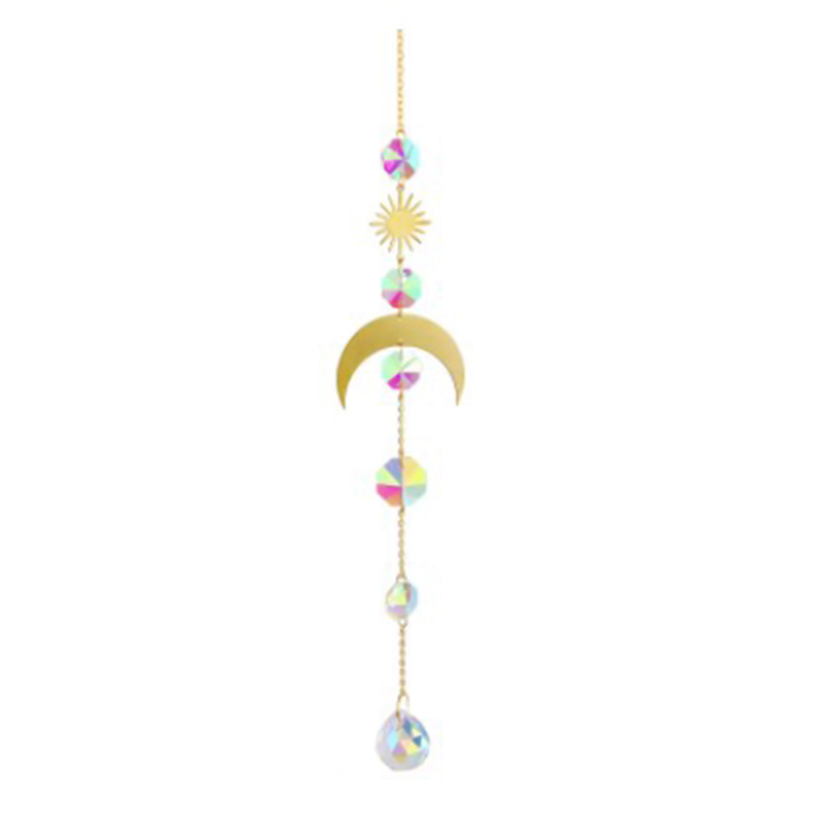 SJENERT 7 PCS Window Hanging Crystal Suncatcher Beads Chain Sphere  Chandelier Lamps Light Pendant Curtain Wedding Decoration Gift(Multicolor)
