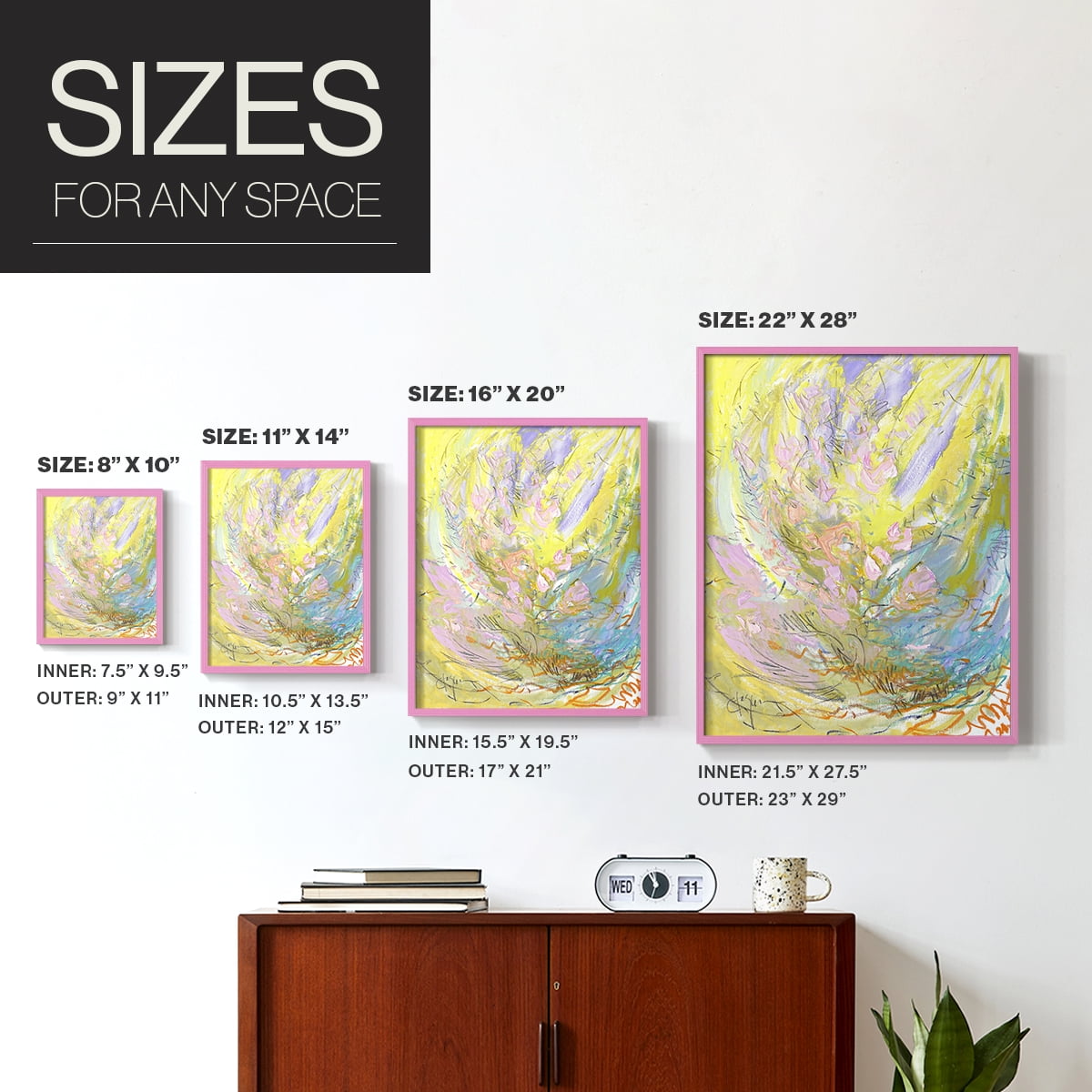 Approaching Equinox Framed Print in Pink Solid Wood Framed Print No Nail Hanging