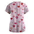 thumbnail image 3 of Valentine Day Scrub Tops for Women Love Heart Print Short Sleeve Cute Plus Size Scrub Tops Medical V Neck Quick Dry Scrubs with Pockets, 3 of 3