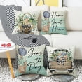 thumbnail image 2 of Fundas de cojín con hojas, fresco verano, océano, salón, dormitorio, hogar, letra impresa, lino, funda de cojín, 2 of 4