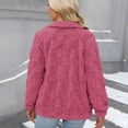 thumbnail image 5 of HTNBO Women Winter Casual Checkered Fleece Jacket Fuzzy Oversized Sherpa Jacket Shacket Faux Fur Coat, 5 of 7