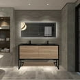 thumbnail image 4 of SERA 60" Fleur Bathroom Vanity Black and Rough Oak with Open Shelf and Metal Frame, 4 of 4