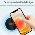 thumbnail image 4 of Cargador inalámbrico de escritorio integrado para teléfono móvil Qi inalámbrico de 15 W, carga rápida, mueble avellanado para escritorio, 4 of 4