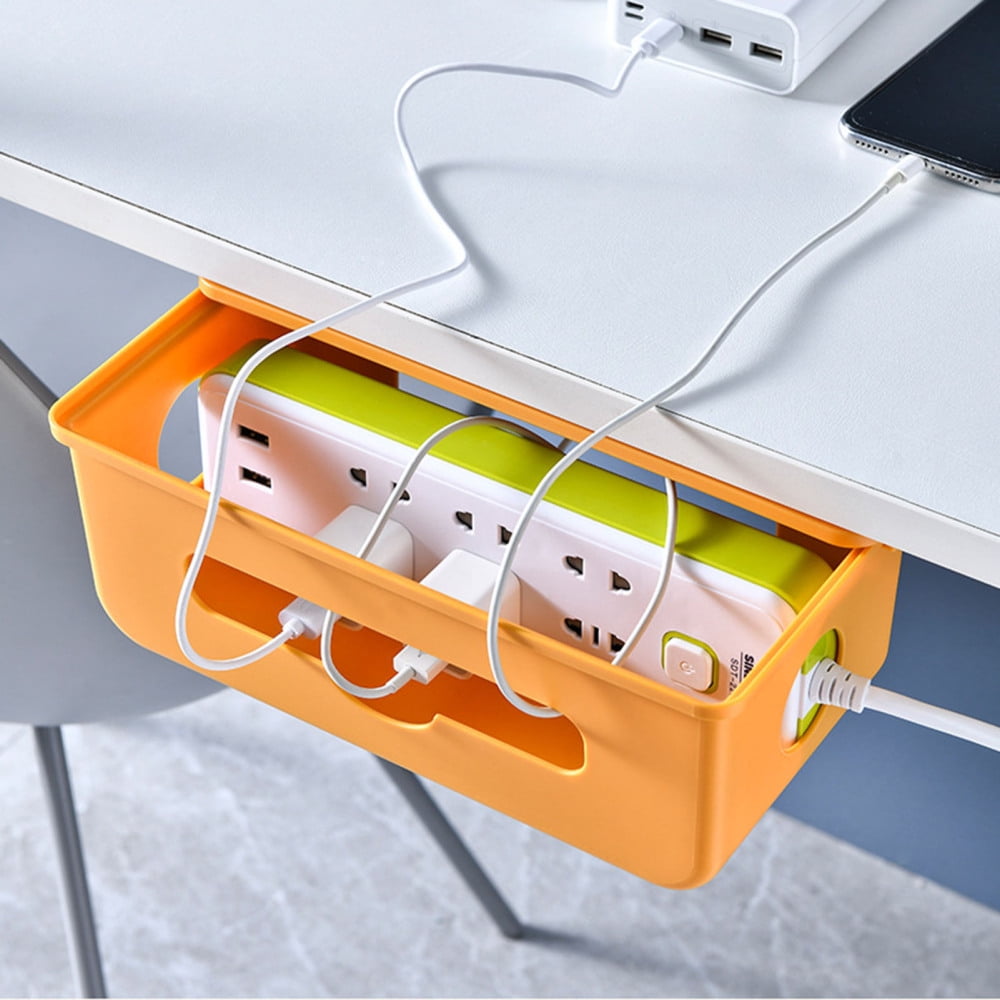 Blue Key World Cable Management Box - Hide Cords Home Organizer Tool, Power Strip Cover, Baby Proof & Pets Electric Concealer - Wire Cord Outlet Surge Protector