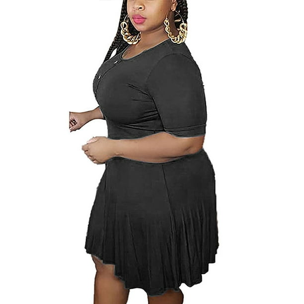 Sexy Dance Sexy Dance Summer Short Dresses Women Beach Vacation Sundresses Button Front Flare Dress Plus Size Walmart Com Walmart Com