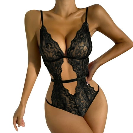 GuessLookry 2023 Vintage Fabric Sexy Women Lingerie Lace Open Crotch Hollow Out Temptation Babydoll Underwear Sleepwear Jumpsuit Bodysuits Pajamas Valentine Gift