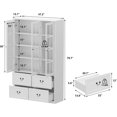 Tall Bookcase with Glass Doors, 47.2" Wide Large 4Tier Bookshelf with