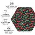 thumbnail image 3 of Honeii Strawberry print Leather Coaster Set of 4, ideal for safeguarding your furniture from drinks spills and effortless cleanup-Hexagon, 3 of 6