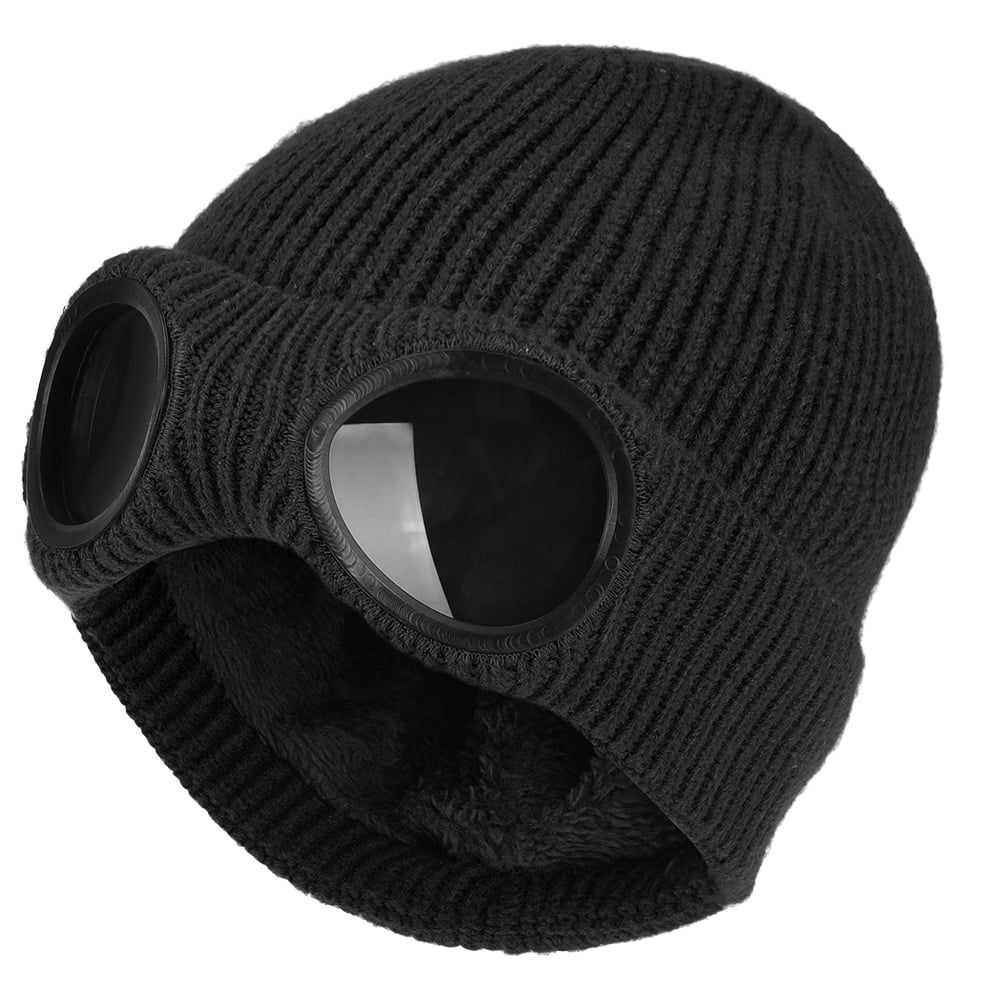 Winter Knitted Hat Warm Beanie Skull Cap Stretchy Knit Slouchy Beanie with  Removable Glasses and Plush Lining, Suitable for Shopping, Travelling and  