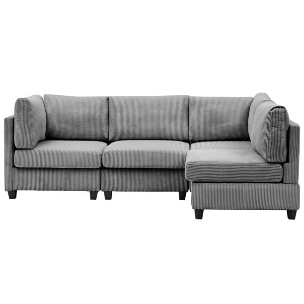 Convertible Sectional Sofa Couch, 4Piece Modular Sectional Sofa,Modern