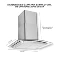 thumbnail image 3 of FLINE | Combo parrilla de gas y campana extractora 76 cm | Pared Botones | gris |LU5BE76, 3 of 5