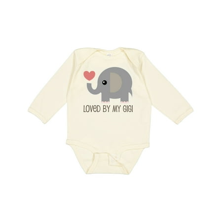 

Inktastic Loved by My Gigi Grandma Gift Baby Boy or Baby Girl Long Sleeve Bodysuit