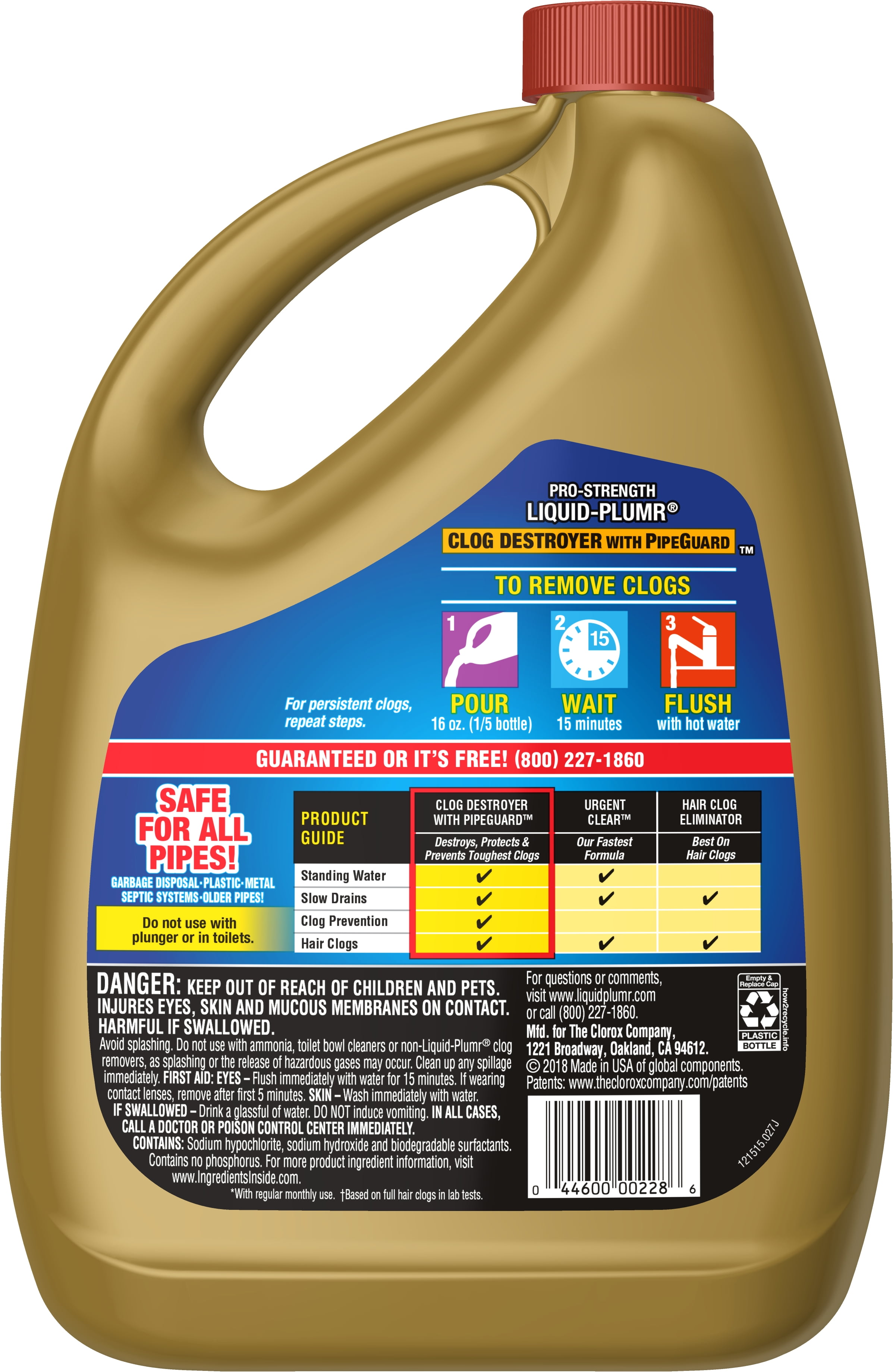 liquid plumr clog destroyer plus hair clog eliminator