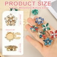 thumbnail image 2 of Uxcell Rhinestone Buttons Cover, 6Pcs Star Flowers Crystal Sewing Clip Sleeve Button Cover Cufflink Embellishments for Women Men Wedding Shirt Clothing Decoration, Yellow(Gold Tone), 2 of 6