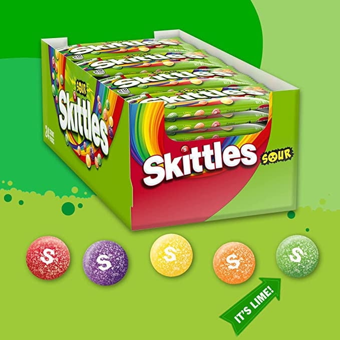 Skittles Sours Chewy Fruit Candy 51g x 24pk