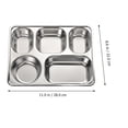thumbnail image 4 of Compartment Plate Divided Food Serving Tray Cafeteria Trays with Compartments Stainless Steel Lunch Student Child, 4 of 6