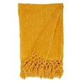 thumbnail image 4 of Fennco Styles Hand-Knotted Solid Chenille Throw 50" W x 60" L - Mustard Throw Blanket for Couch, Living Room, Bedroom, Everyday Use, Holiday and Home Décor, 4 of 5