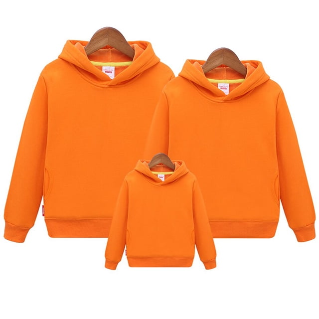Primavera Otoño Familia Trajes a juego Suéter Padre Madre Hijo Hija Ropa Mamá Papá Niño Niña Sudadera con capucha sólida Chaquetas familiaresAdulto (2XL) Gao Jinjia LED