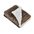 thumbnail image 2 of Catalonia Silky Soft Sherpa Throw Blankets for Beds, Flannel Chevron Micro Plush Fleece Blankets and Throws for Couch Sofa TV Bed, Reversible, Comfy, Fuzzy, 50""x60"", Brown, 2 of 7