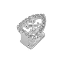 Unique Bargains 1 Pc Fake Grills Hip Hop Arrow-Shaped Teeth Grillz Silver Tone