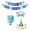 F, variant on NovaStitch Pet Birthday Party Set Dog Cat Bandana Hat Banner Bunting Number Kit for Dog Birthday Includes Hat Bandana Bowtie Banner Sticker Balloons