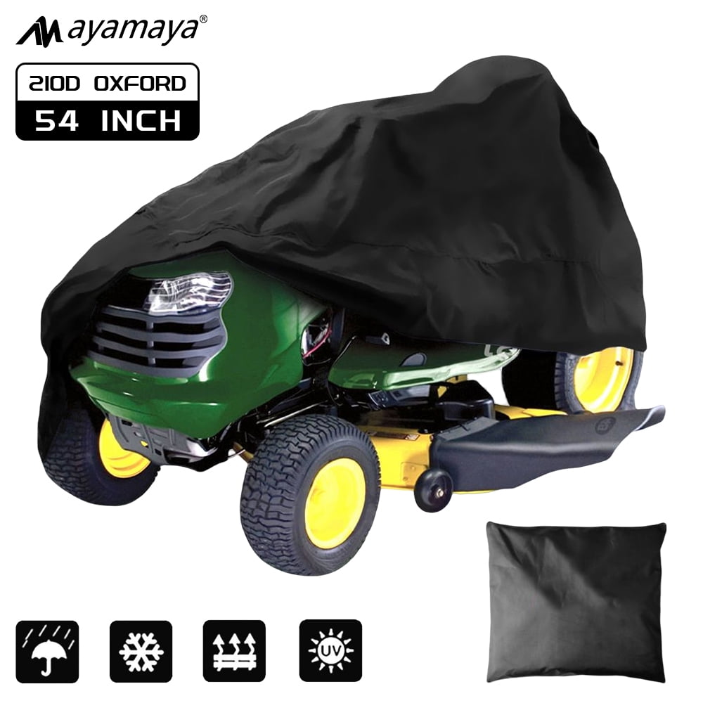 Ayamaya 210D Heavy Duty Lawn Mower Cover, Adjustable Riding Lawn Mower Covers for OutdoorBlack