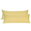 Unique Bargains Pillowcases 2 Pack Microfiber Body Pillow Covers Gold 20" x 72"