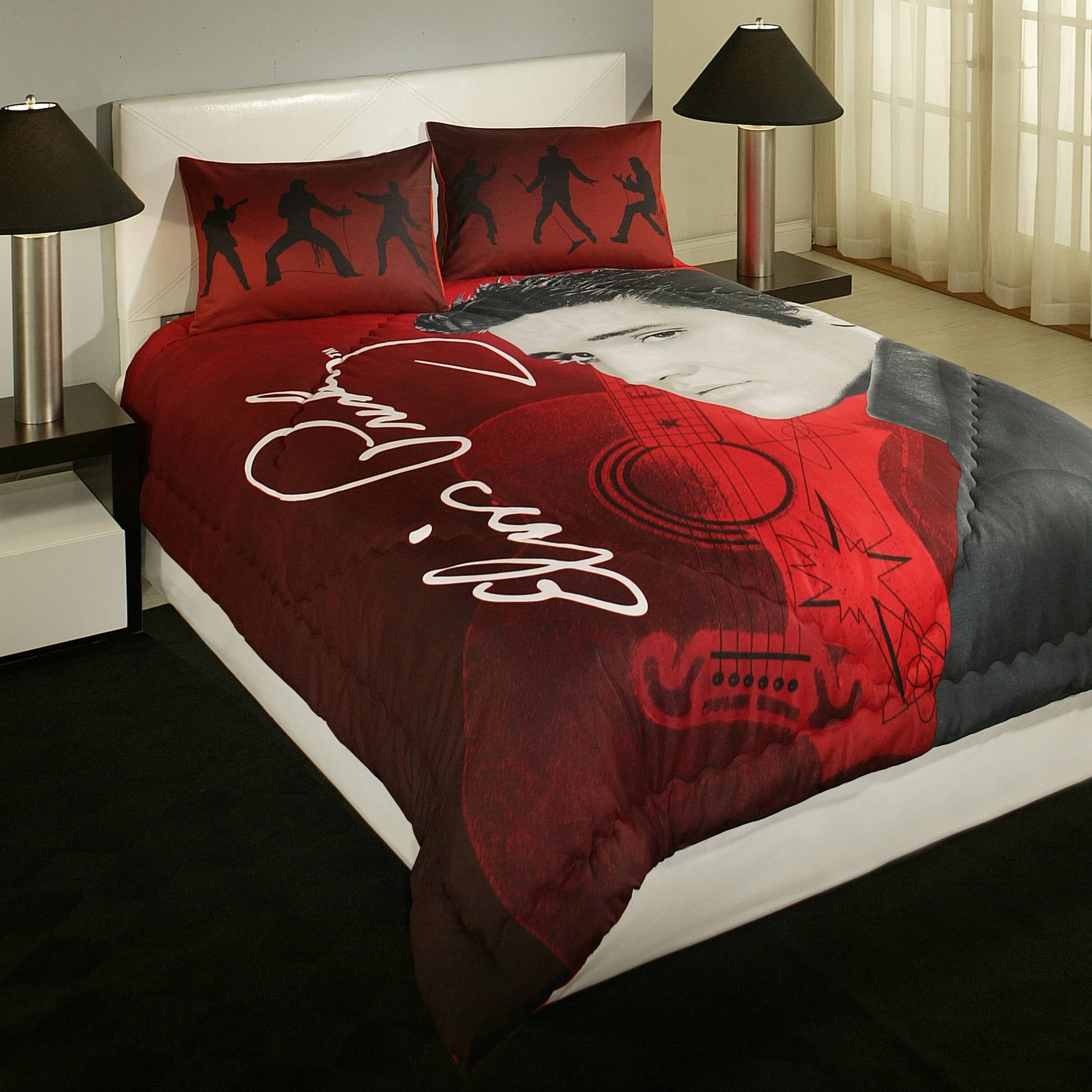 Elvis Presley Home Bedding 3 Piece Set Dancing Elvis Walmart Com Walmart Com