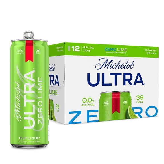Michelob ULTRA ZERO Lime Non-alcoholic American Lager Beer 12 pack 12 fl oz Aluminum Cans, 0% ABV