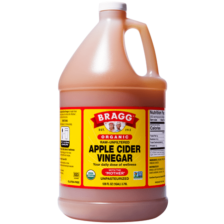 Bragg Organic Apple Cider Vinegar with The Mother, Raw and Unfiltered, 128 fl oz