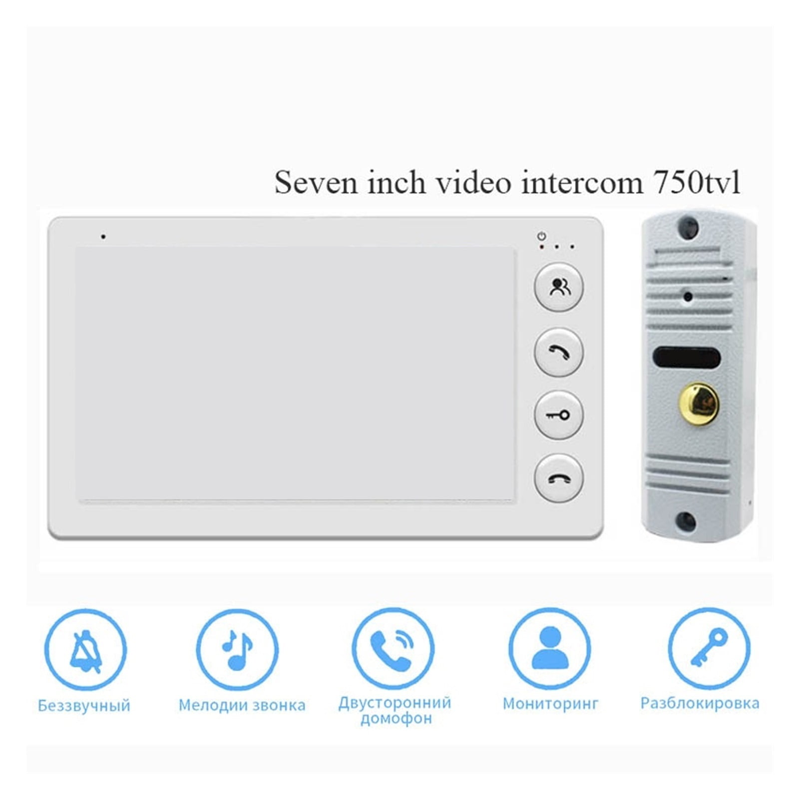7 Inch Video Intercom System Outdoor Metal Doorbell Waterproof Cold Resistan Video Door Phone For Home Night Vision Lock Unlock ,Crystal-Clear 2K