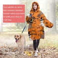 thumbnail image 4 of Wearable Oversized Blanket,Halloween Witch Cats on Brooms Pattern Wearable Blanket Hoodie for Adults,Cozy Hooded Blankets with Super Pockets,Super Warm Fuzzy Pullover for Women & Men, 4 of 6