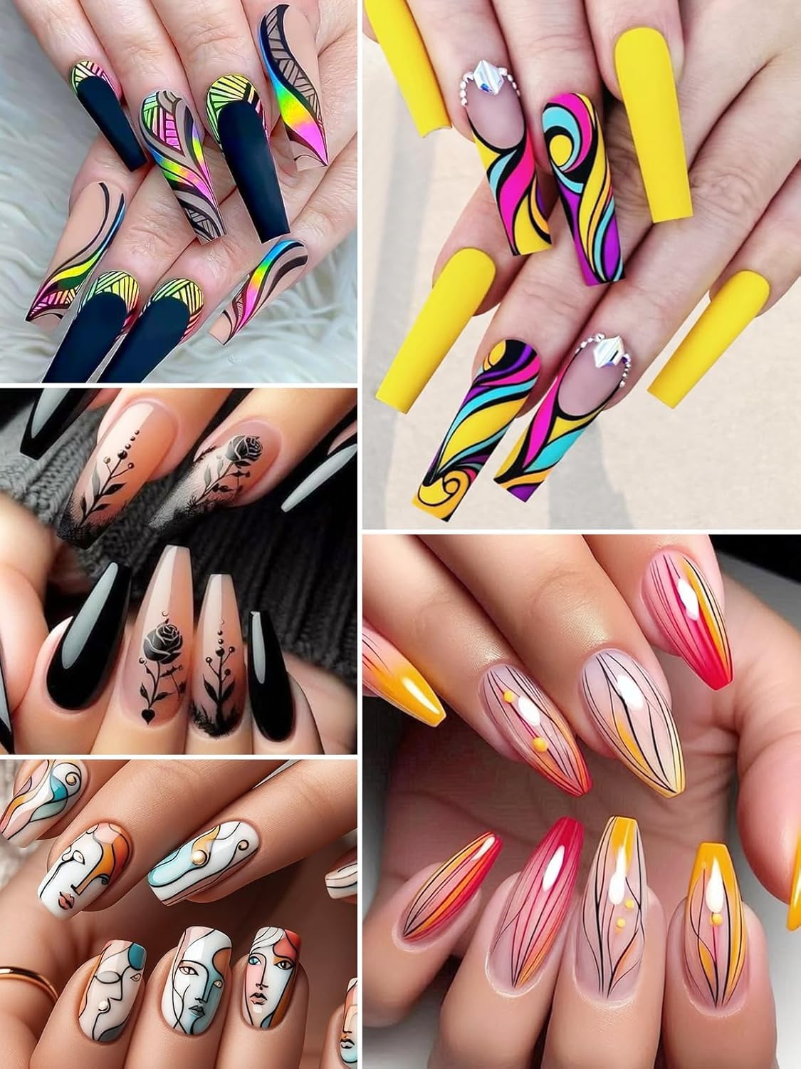 12 Colors Nail Art Pens Set, 0.5MM Nail Polish Pens with Drawing Painting Point Liner, Waterproof Quick-Drying Acrylic Nail Paint for DIY Nail Art Design