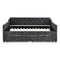 thumbnail image 3 of THOWDEE Upholstered Tufted Queen Daybed with Trundle, Gray, 3 of 9
