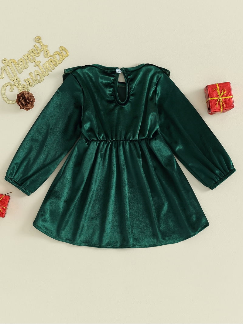 green emerald velvet dress Amazon.com: Karuedoo Toddler Baby Girl Velvet Ruffle Long Sleeve Dress  Christmas Birthday Party Wedding Dresses Fall Winter Clothes (A-Green, 9-12  Months): Clothing, Shoes & Jewelry main image 1