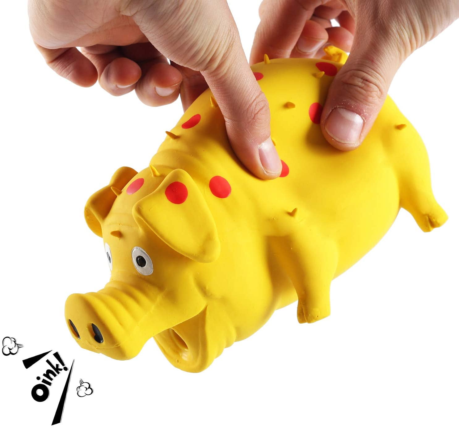 Squeaky Pig Dog Toys, Grunting Pig Dog Toy That Oinks Grunts for Small