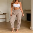 thumbnail image 4 of FchengtaiS Striped Pants for Women High Waisted Wide Leg Pant Casual Palazzo Trousers with Pockets, 4 of 6