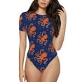 thumbnail image 2 of Picia Octopus Womens One Piece Swimsuits Modest Tummy Control Bathing Suits Lace Up Slimming Swim Suit-Small, 2 of 9