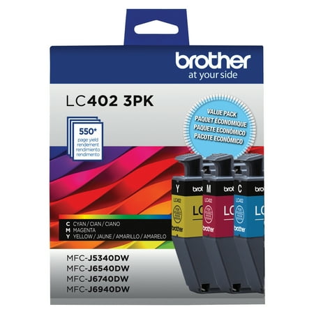 UPC: 0012502667209 | Brother Genuine LC402 3PK 3-Pack of Standard Yield Cyan  Magenta and Yellow Printer Ink Cartridges